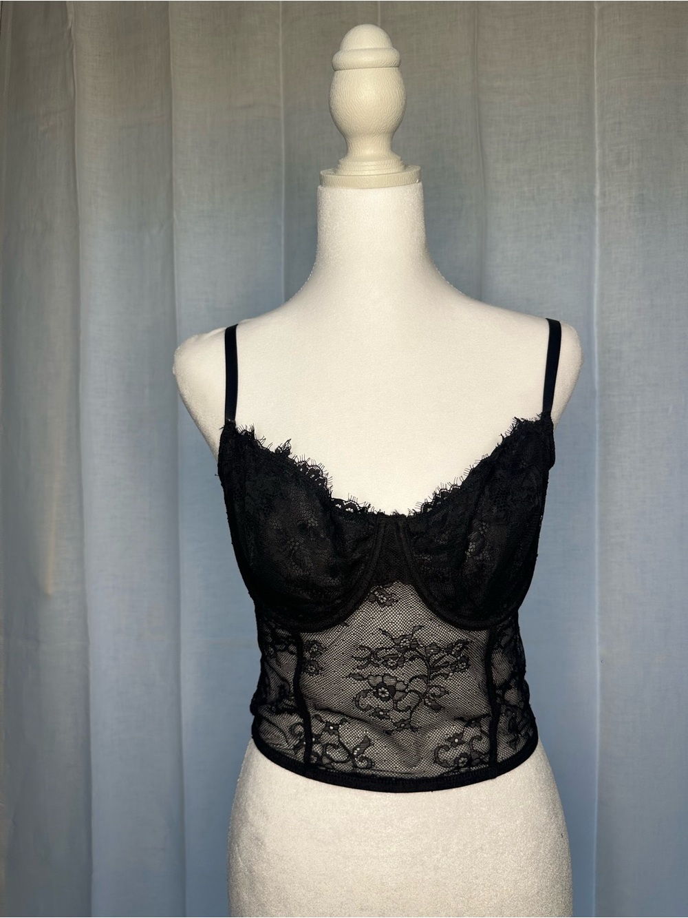 Black Lace Bustier Camisole